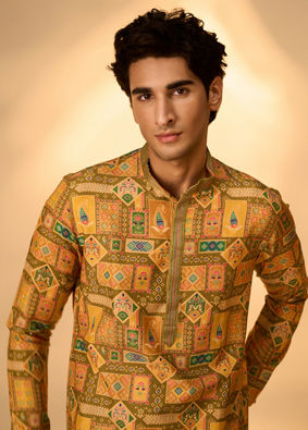 Manyavar Men Emerald Elegance Kurta Pajama