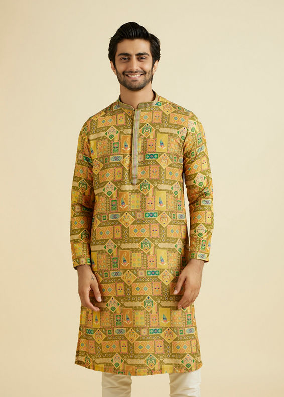 Manyavar Men Emerald Elegance Kurta Pajama
