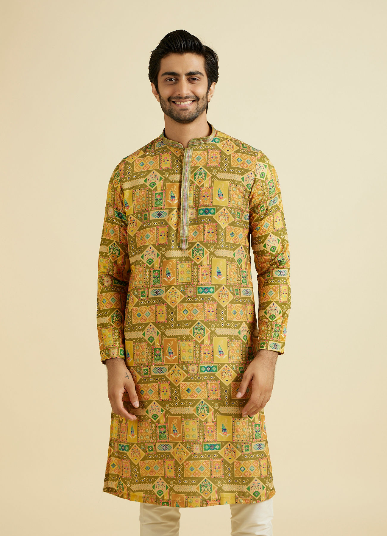 Manyavar Men Emerald Elegance Kurta Pajama