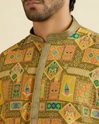 Manyavar Men Emerald Elegance Kurta Pajama
