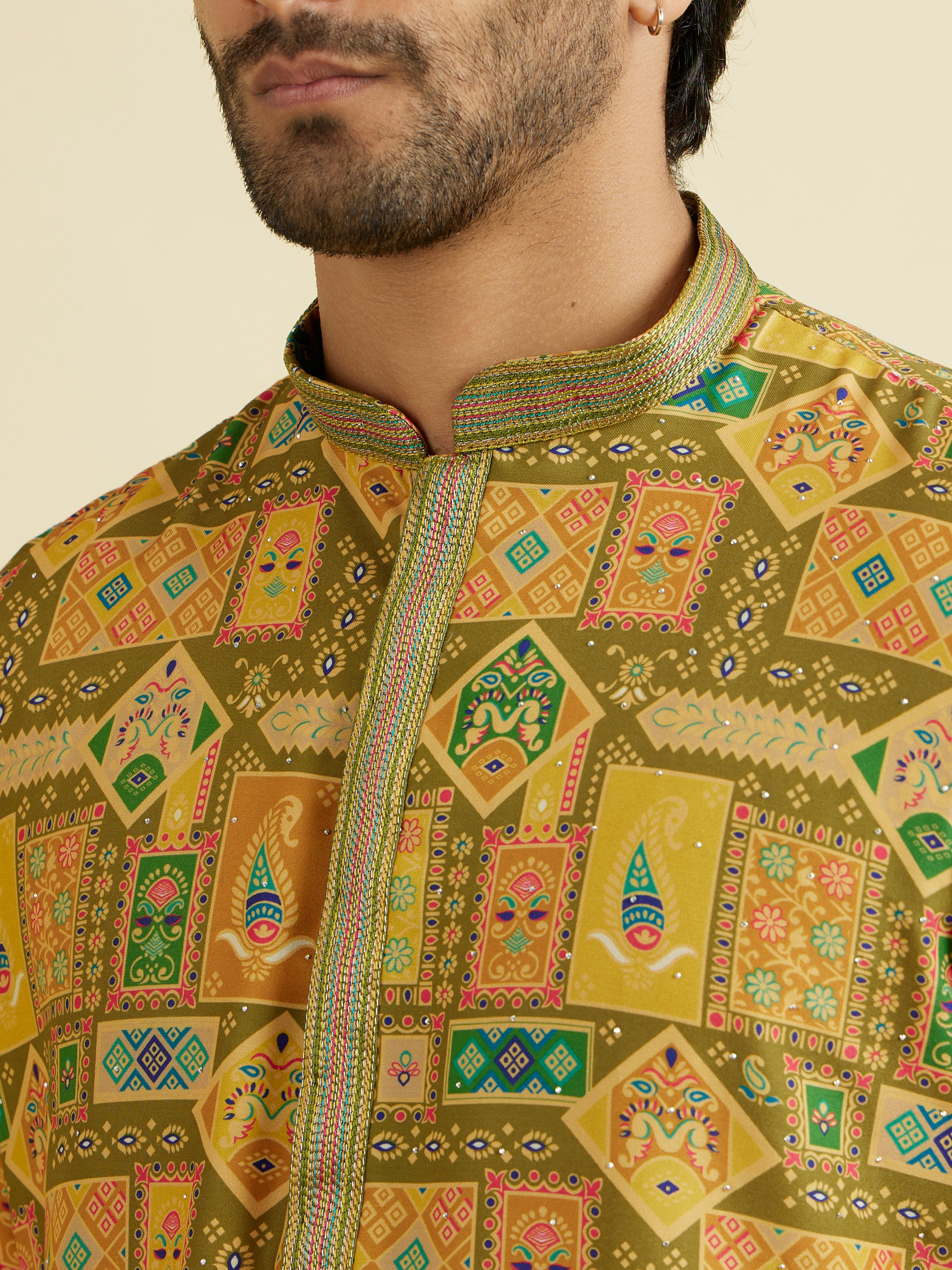 Manyavar Men Emerald Elegance Kurta Pajama
