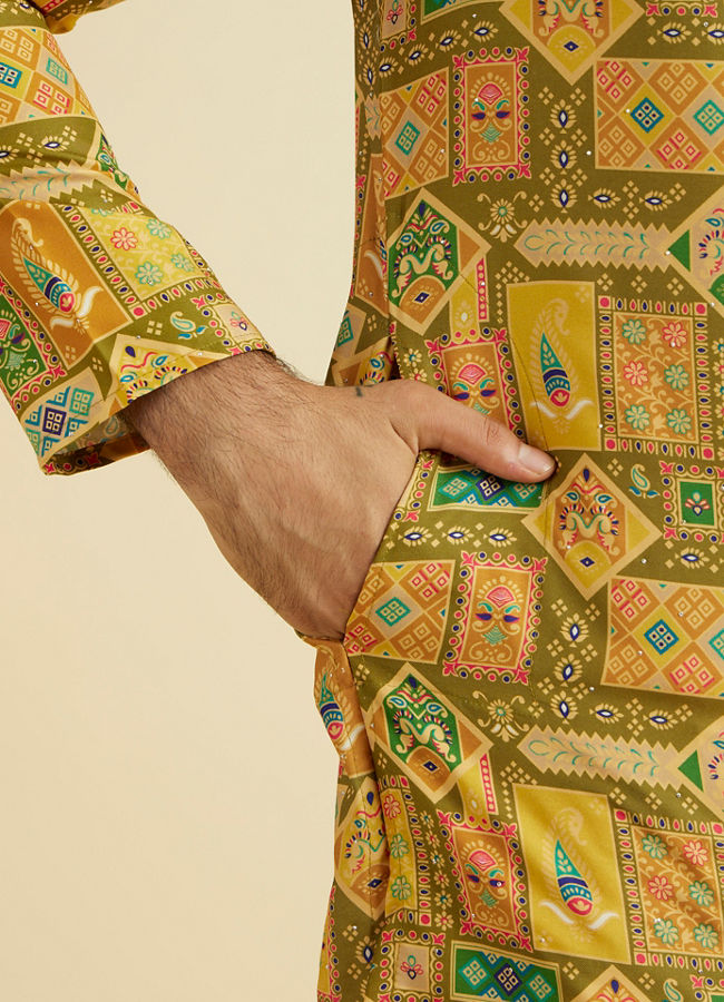 Manyavar Men Emerald Elegance Kurta Pajama