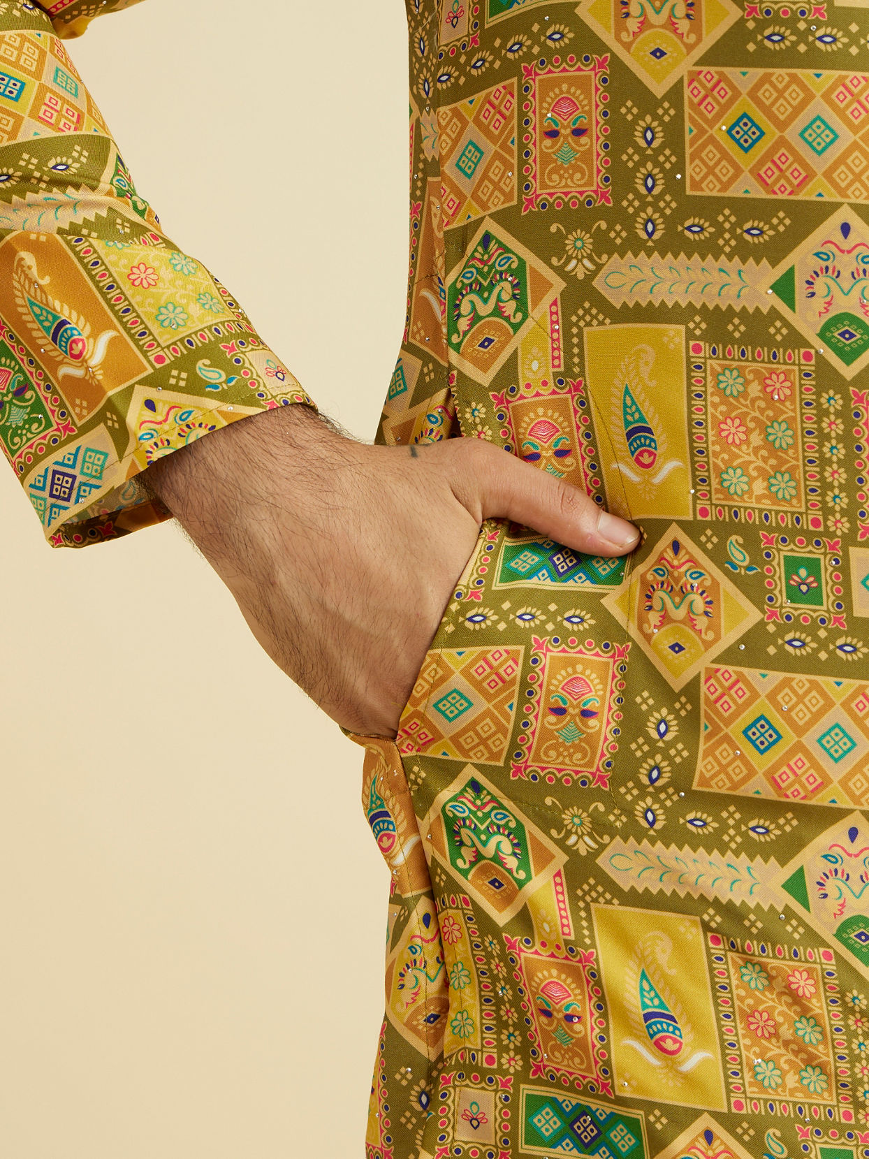 Manyavar Men Emerald Elegance Kurta Pajama