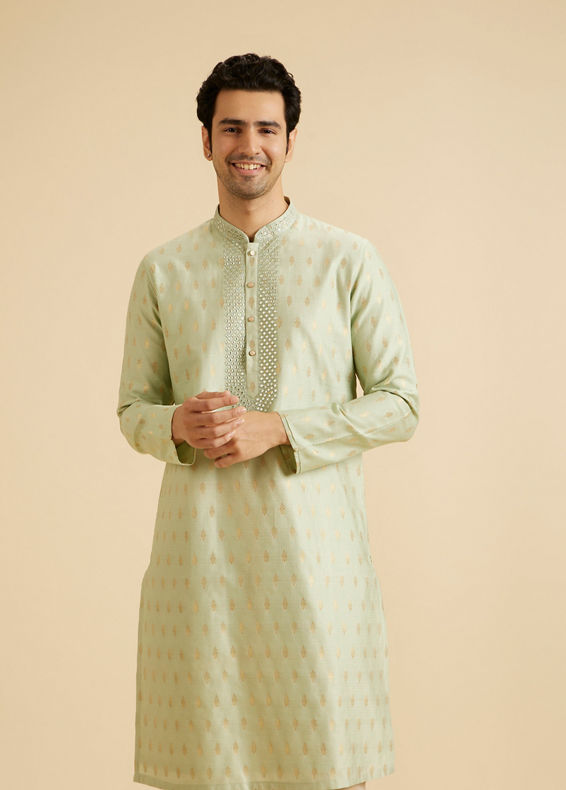 Manyavar Men Radiant Green Festivity Kurta Pajama