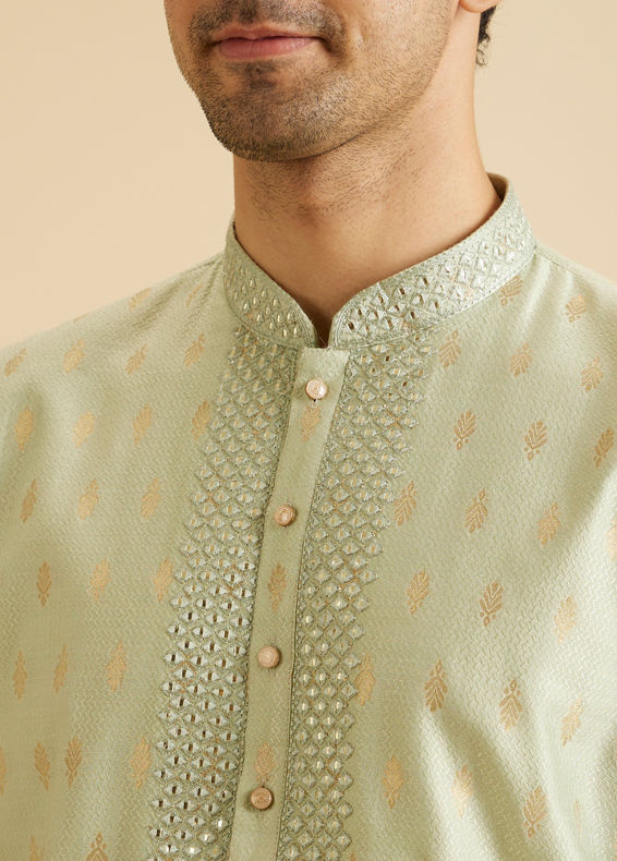 Manyavar Men Radiant Green Festivity Kurta Pajama