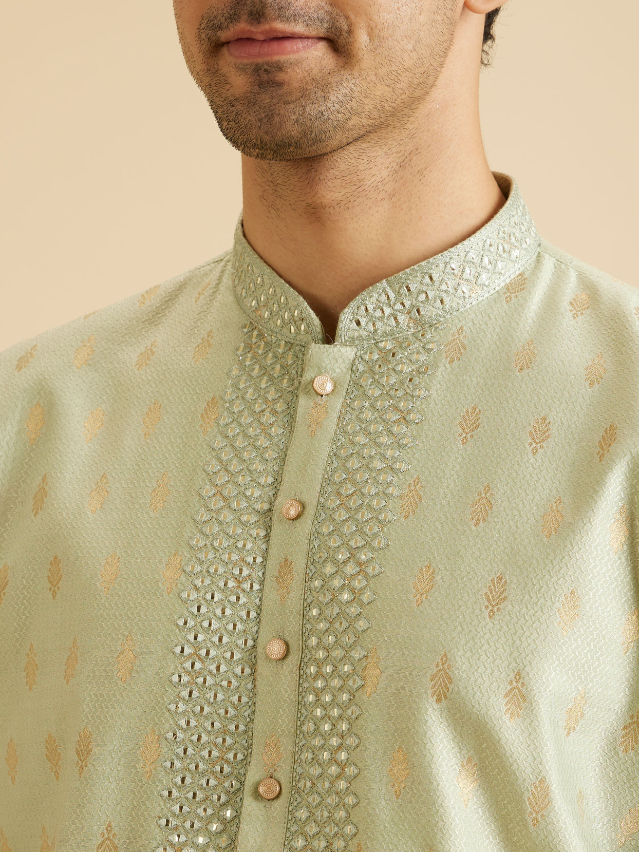 Manyavar Men Radiant Green Festivity Kurta Pajama