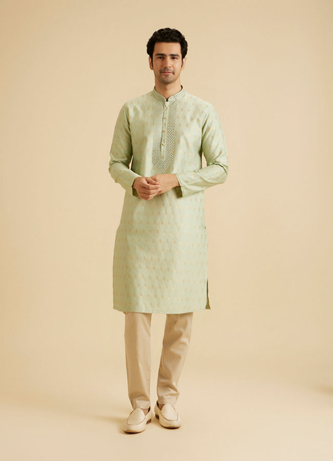 Manyavar Men Radiant Green Festivity Kurta Pajama