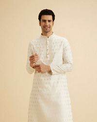 Manyavar Men Cream Elegance Kurta Pajama