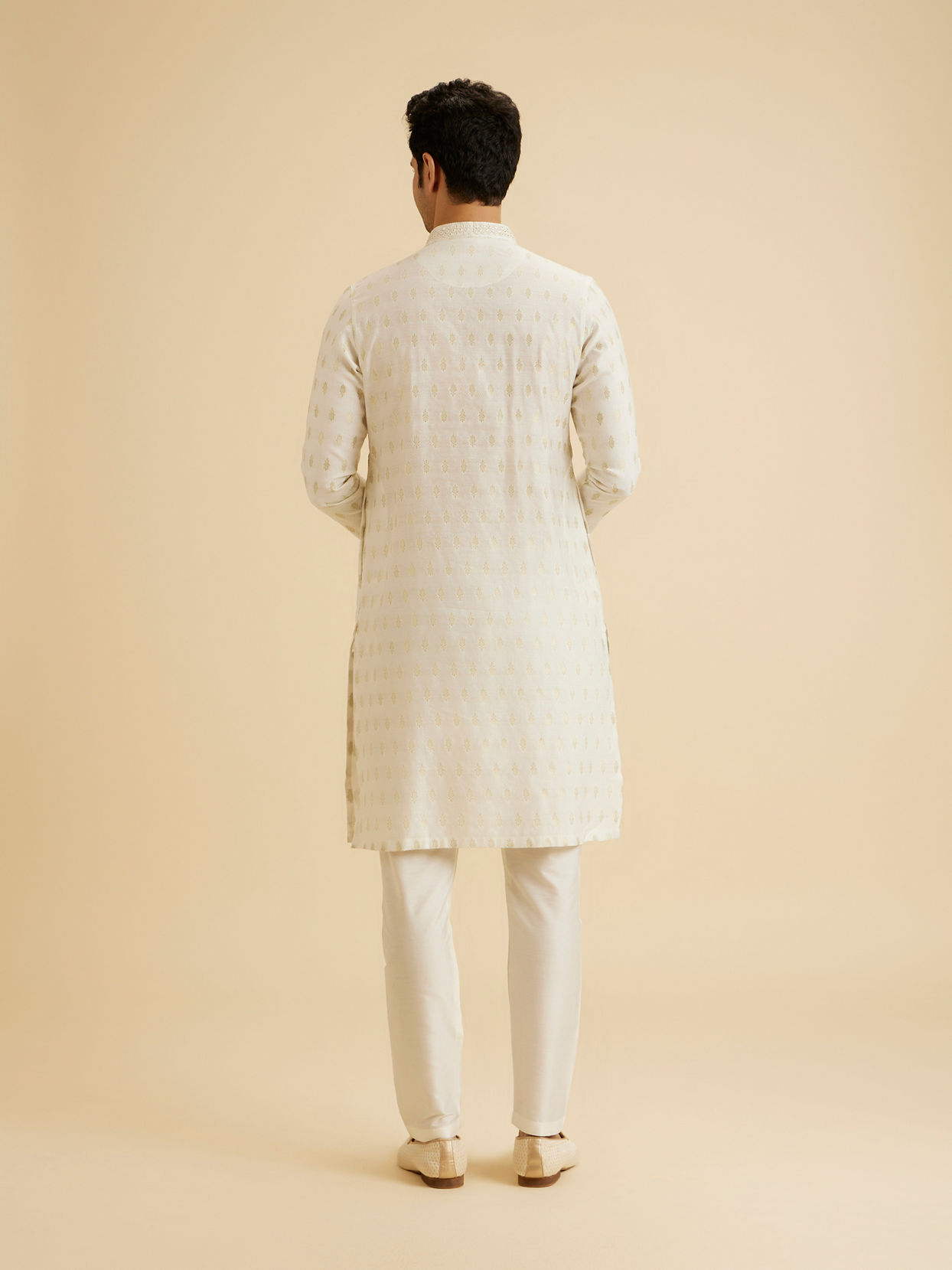 Manyavar Men Cream Elegance Kurta Pajama