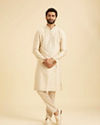 Manyavar Men Beige Elegance Kurta Pajama