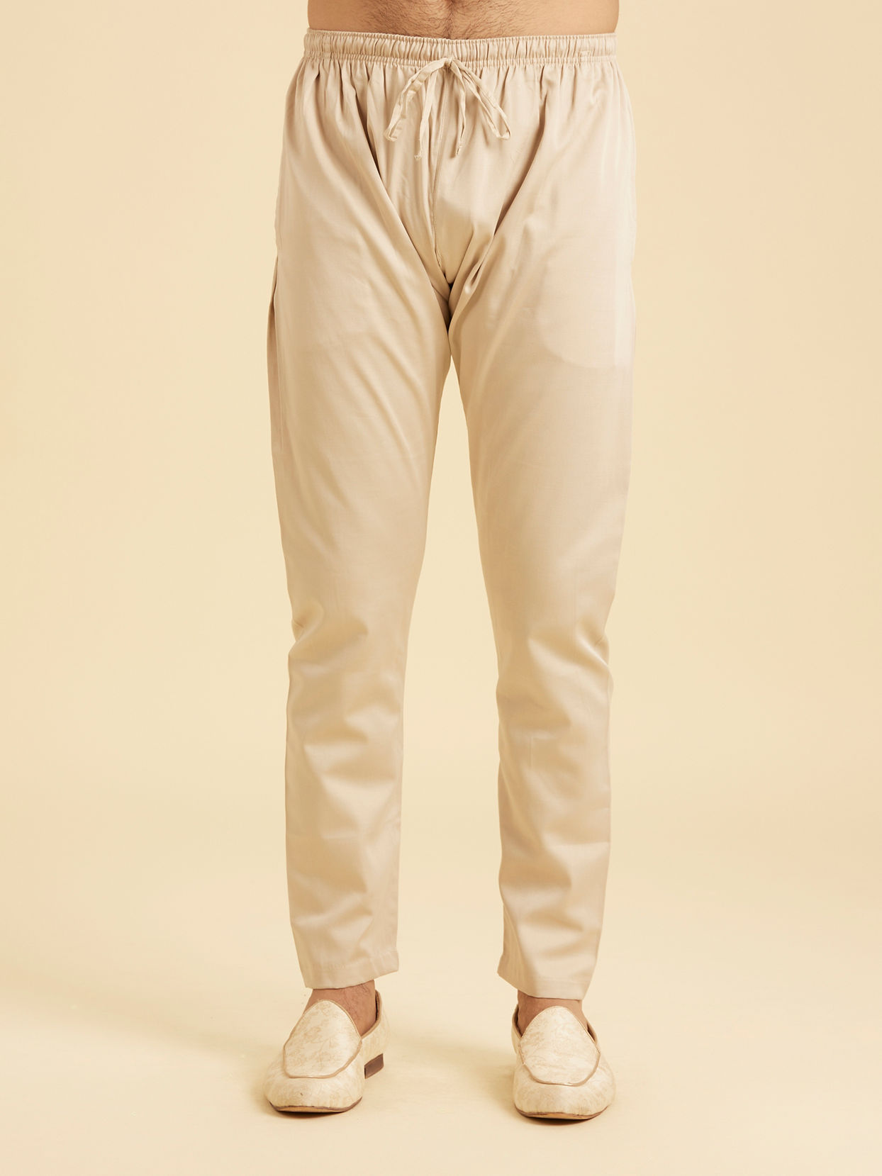 Manyavar Men Beige Elegance Kurta Pajama