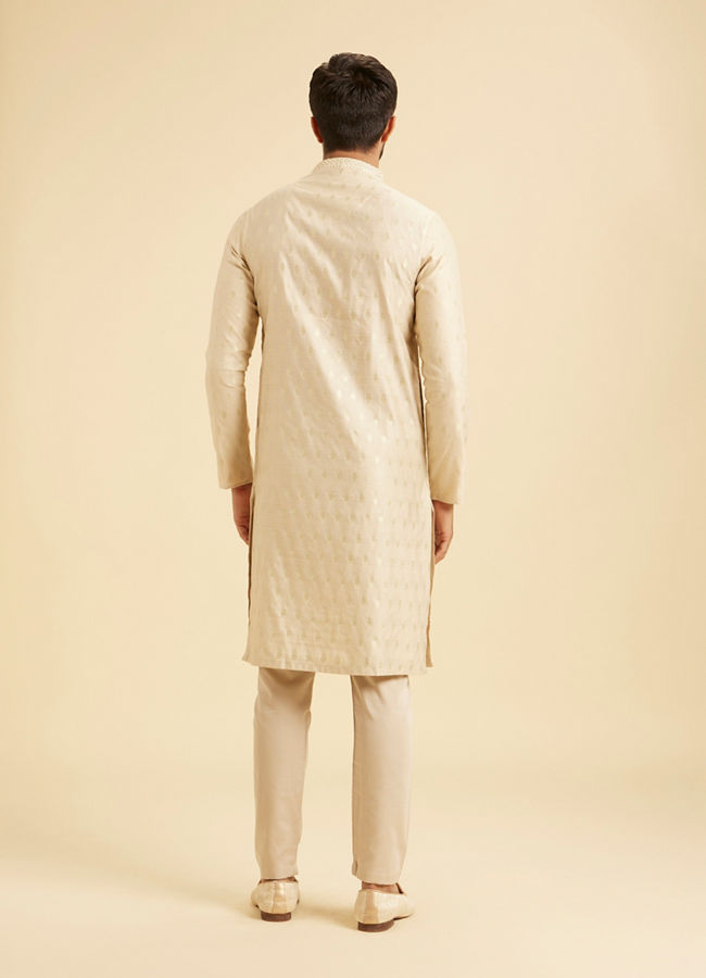Manyavar Men Beige Elegance Kurta Pajama