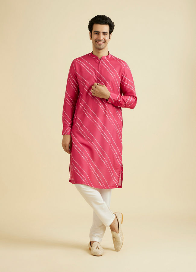 Manyavar Men Radiant Rani Pink Kurta Pajama