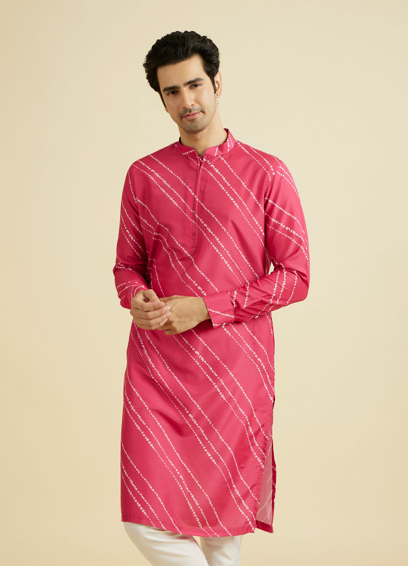 Manyavar Men Radiant Rani Pink Kurta Pajama