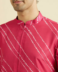 Manyavar Men Radiant Rani Pink Kurta Pajama