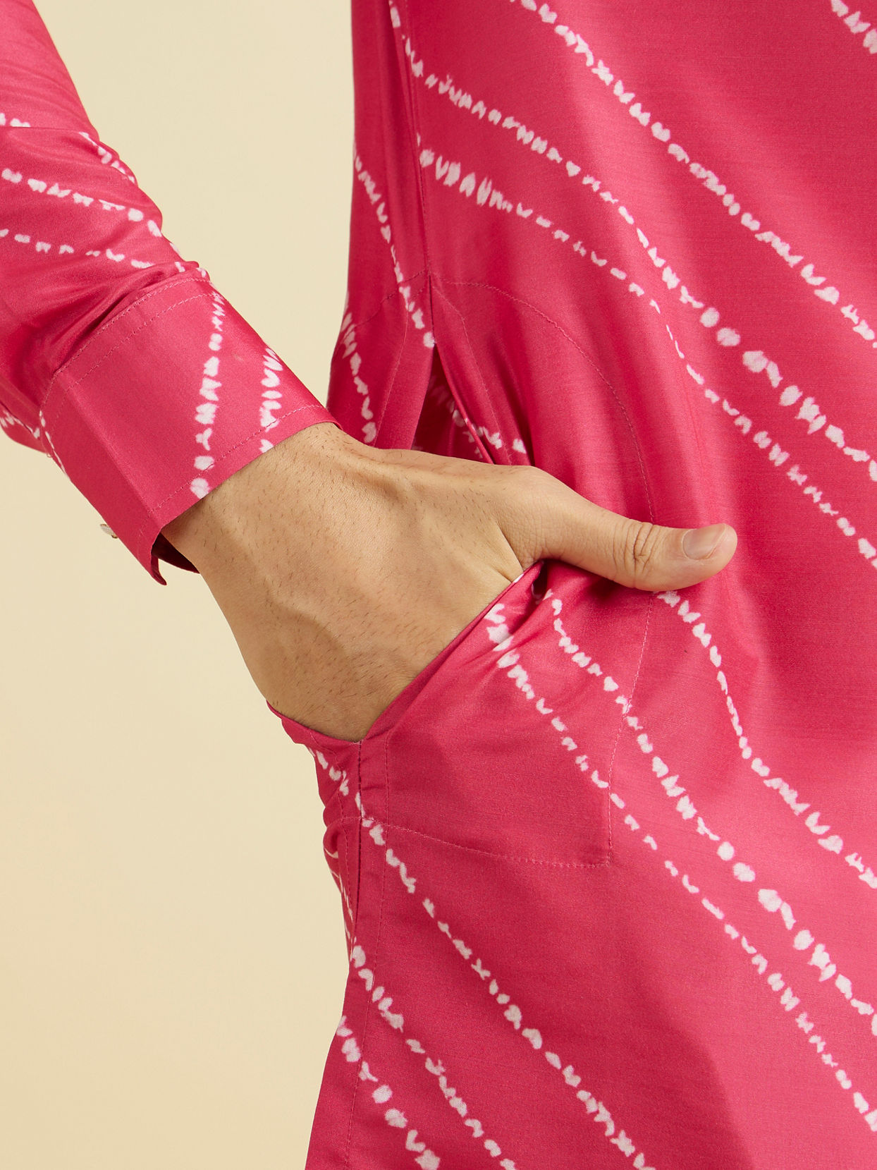 Manyavar Men Radiant Rani Pink Kurta Pajama