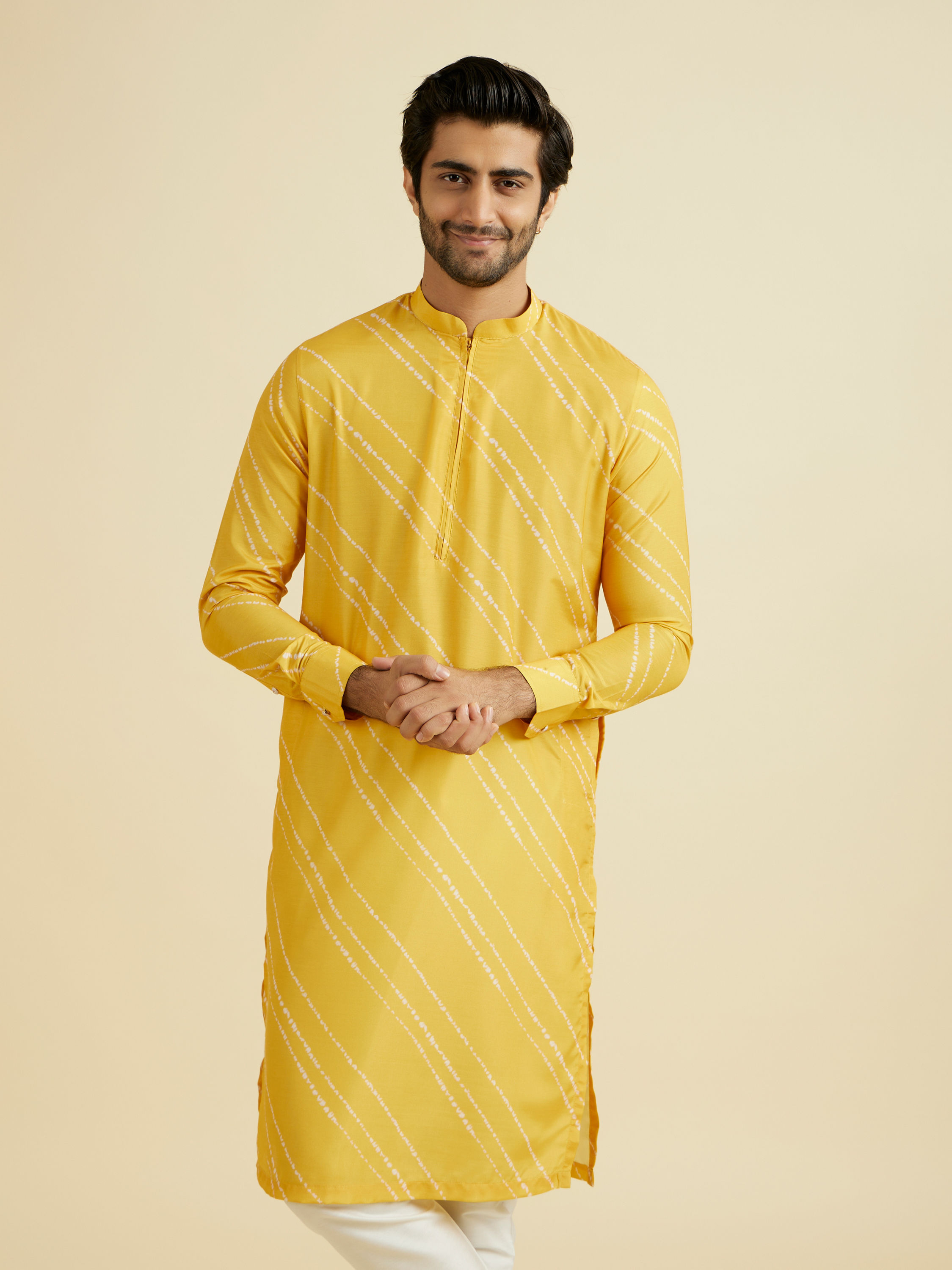 Manyavar Men Sunburst Satin Kurta Pajama