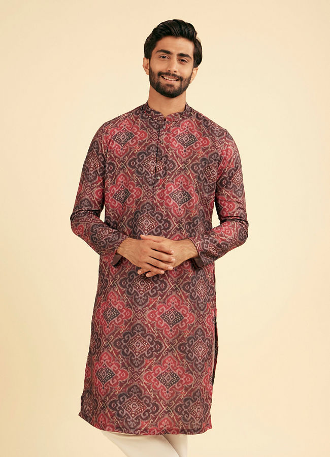 Manyavar Men Maroon Majesty Kurta Pajama