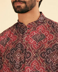Manyavar Men Maroon Majesty Kurta Pajama