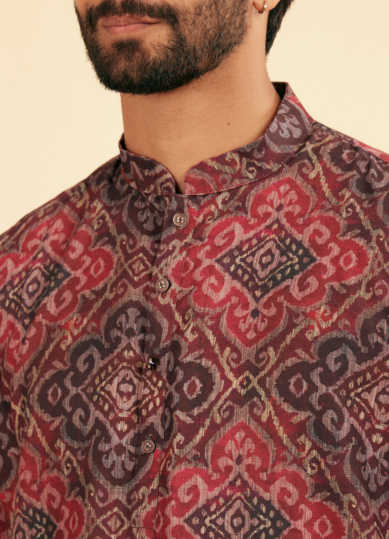 Manyavar Men Maroon Majesty Kurta Pajama