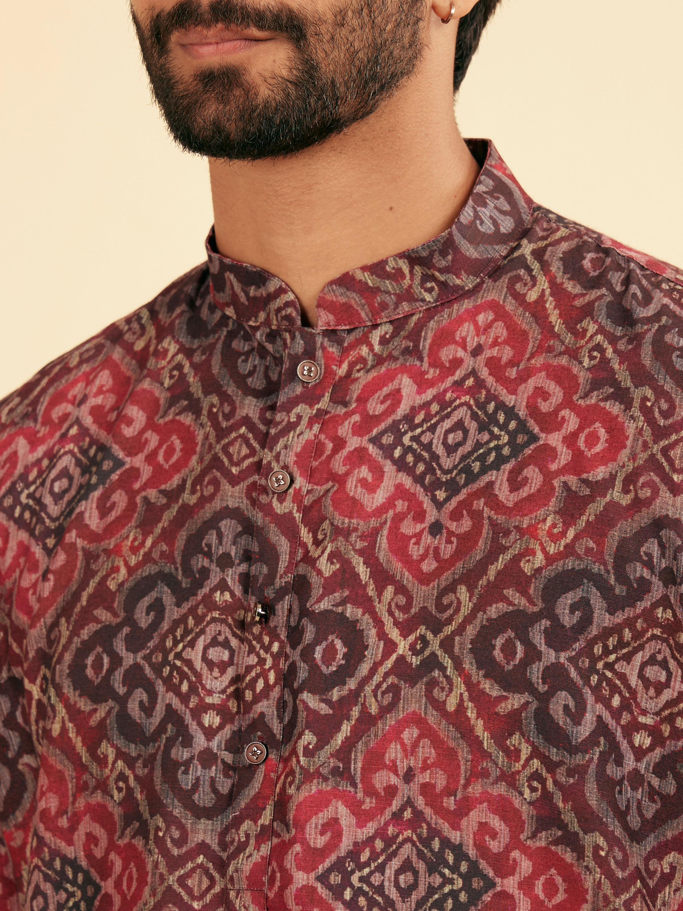 Manyavar Men Maroon Majesty Kurta Pajama