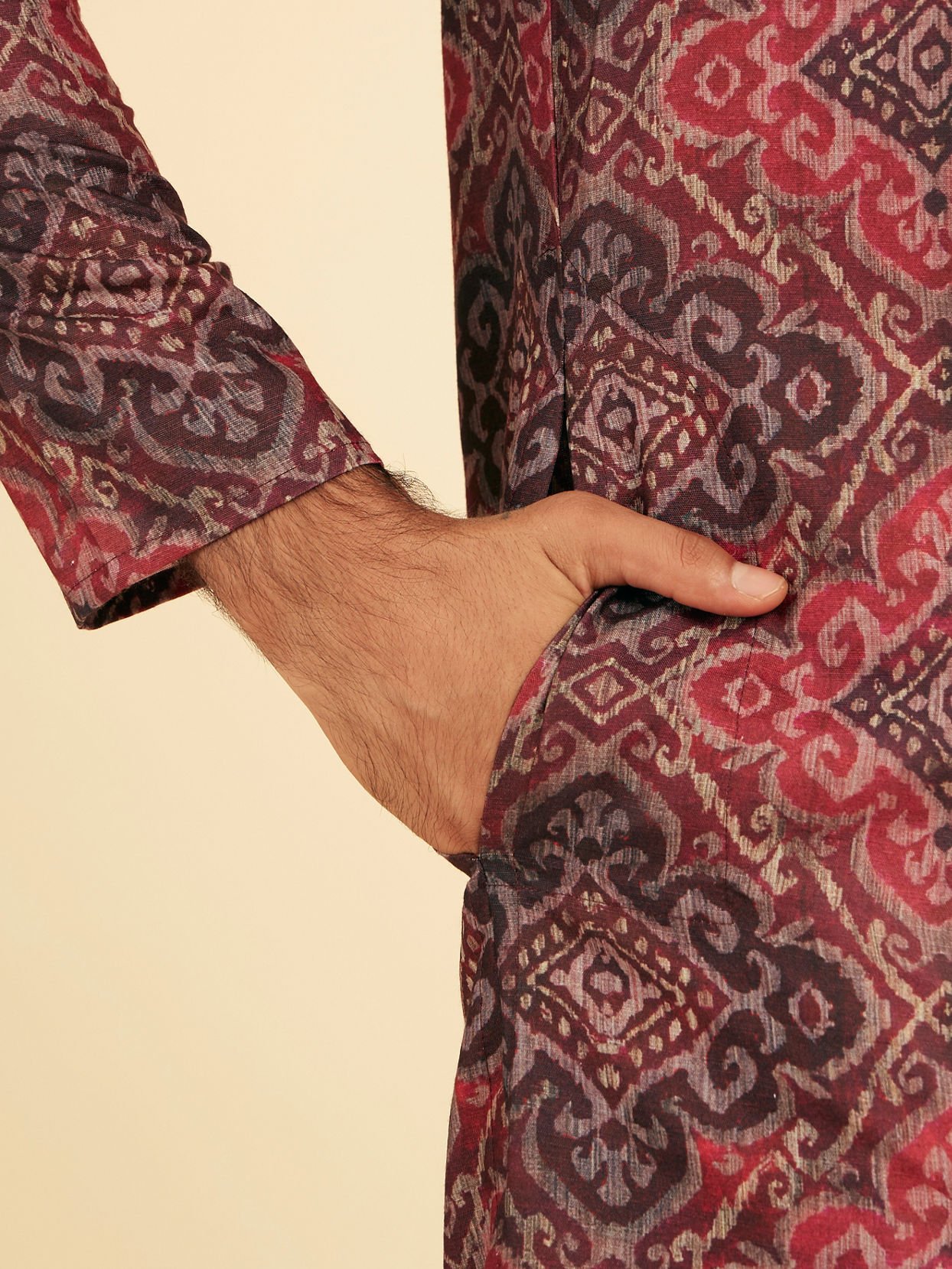 Manyavar Men Maroon Majesty Kurta Pajama