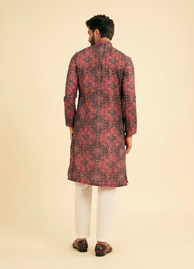 Manyavar Men Maroon Majesty Kurta Pajama