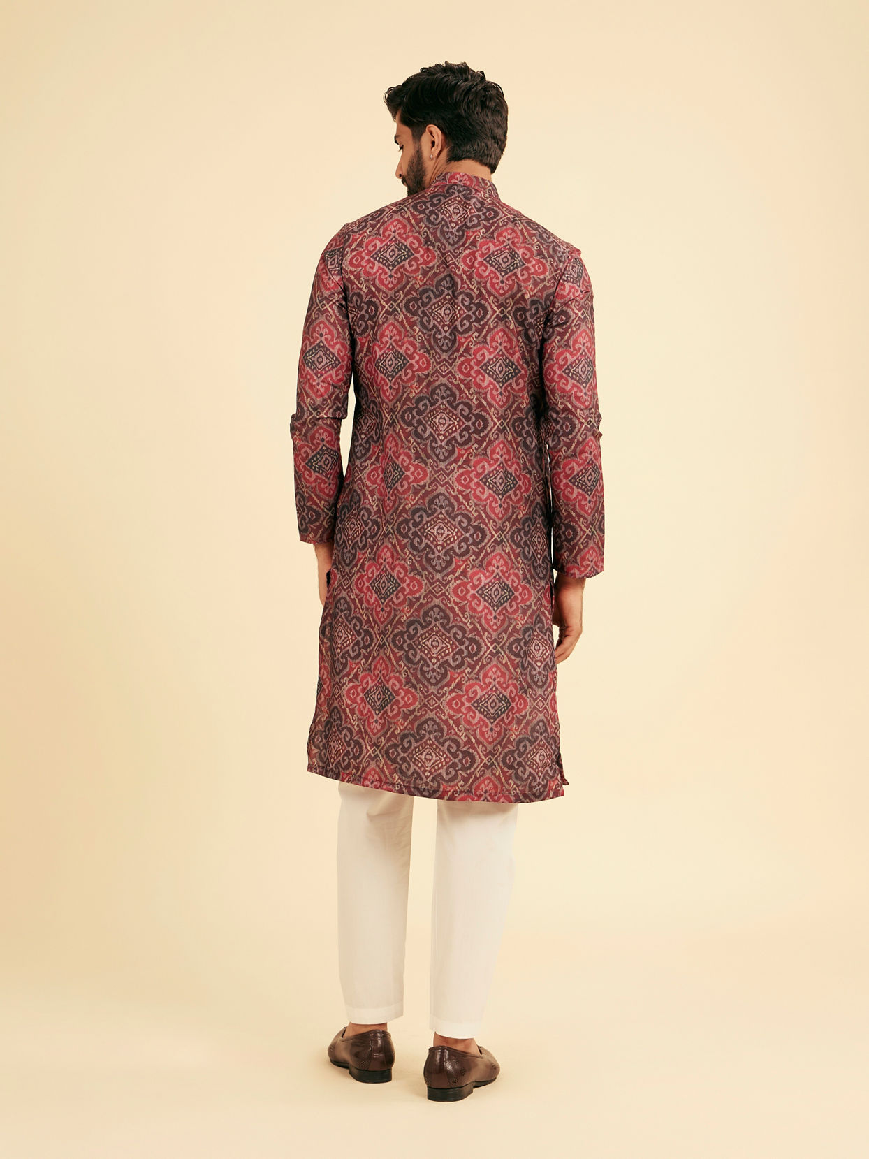 Manyavar Men Maroon Majesty Kurta Pajama