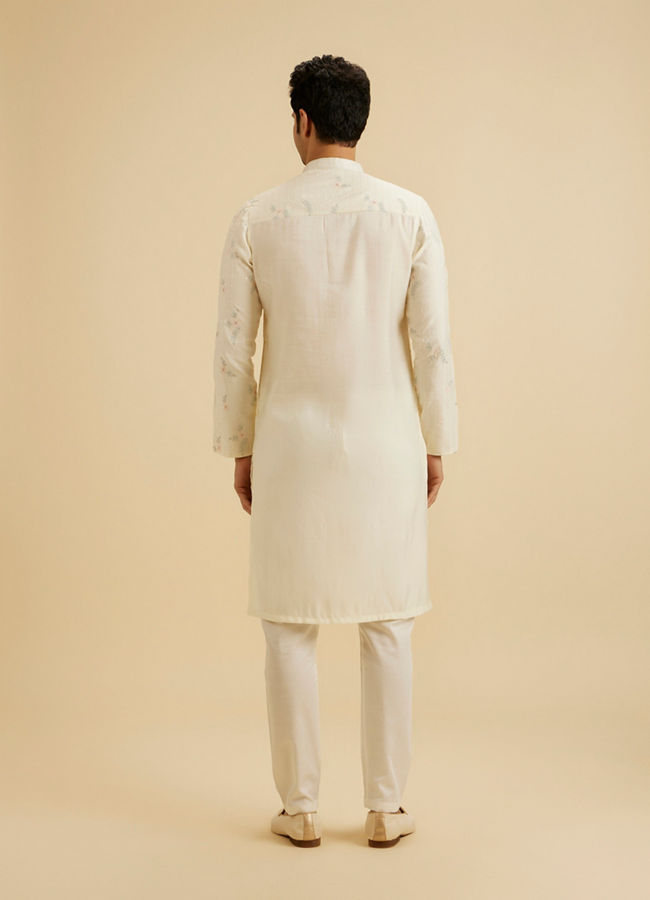 Manyavar Men Graceful Warm White Kurta Pajama