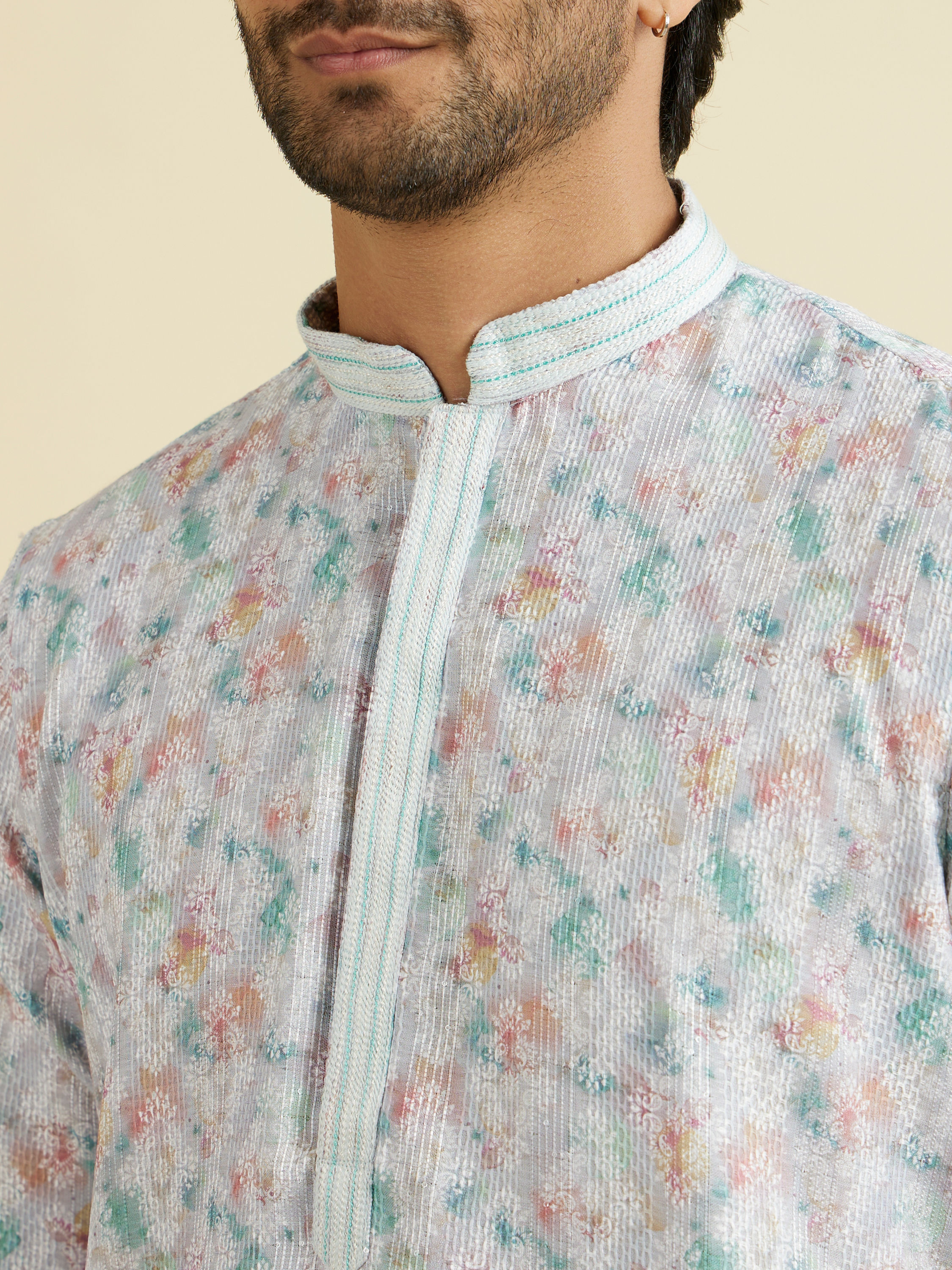 Manyavar Men Grey Elegance Kurta Pajama