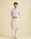 Manyavar Men Glamorous Pink Kurta Pajama Ensemble