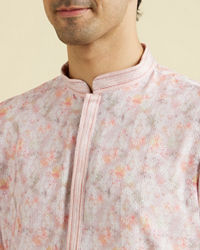 Manyavar Men Glamorous Pink Kurta Pajama Ensemble