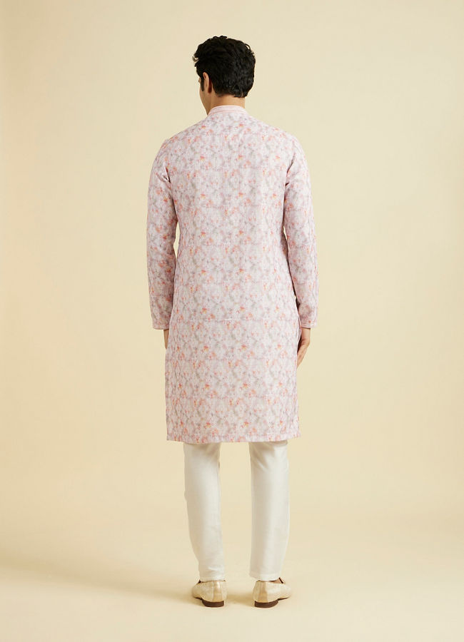 Manyavar Men Glamorous Pink Kurta Pajama Ensemble