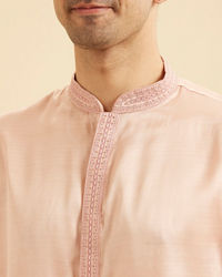 Manyavar Men Peach Elegance Kurta Pajama