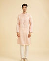 Manyavar Men Peach Elegance Kurta Pajama