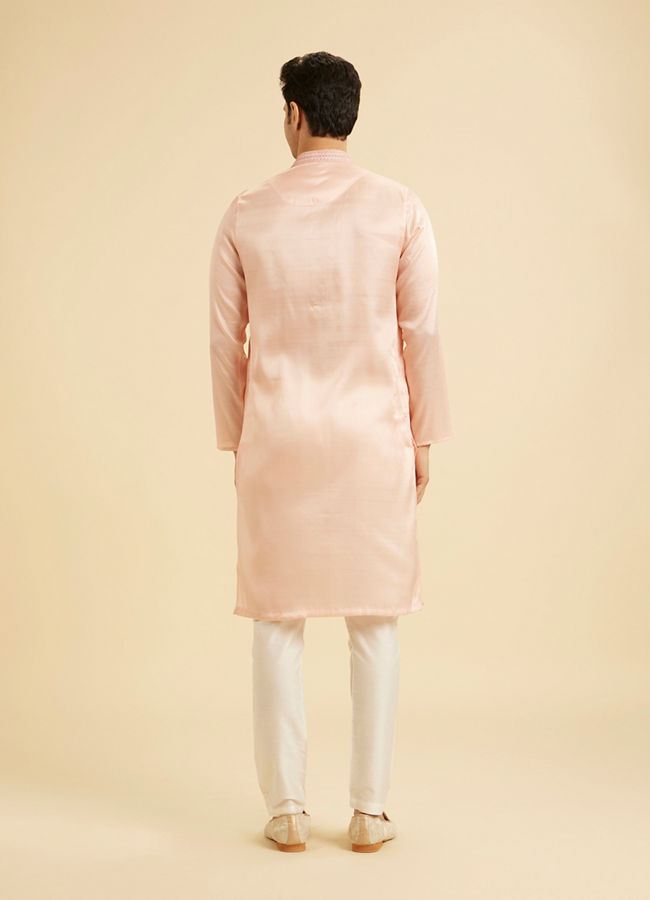 Manyavar Men Peach Elegance Kurta Pajama