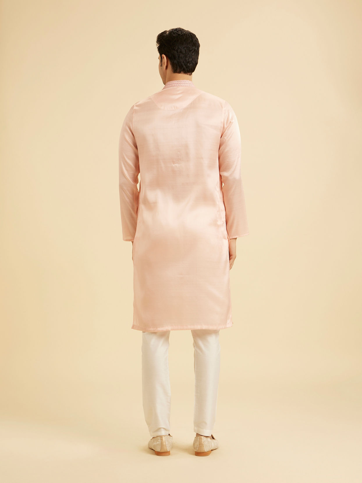 Manyavar Men Peach Elegance Kurta Pajama