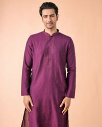 Manyavar Men Purple Magic Kurta Pajama