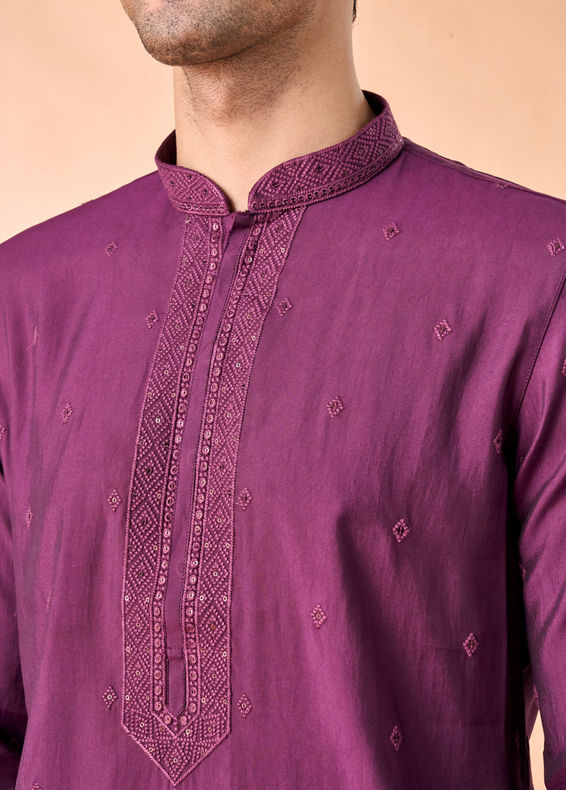 Manyavar Men Purple Magic Kurta Pajama