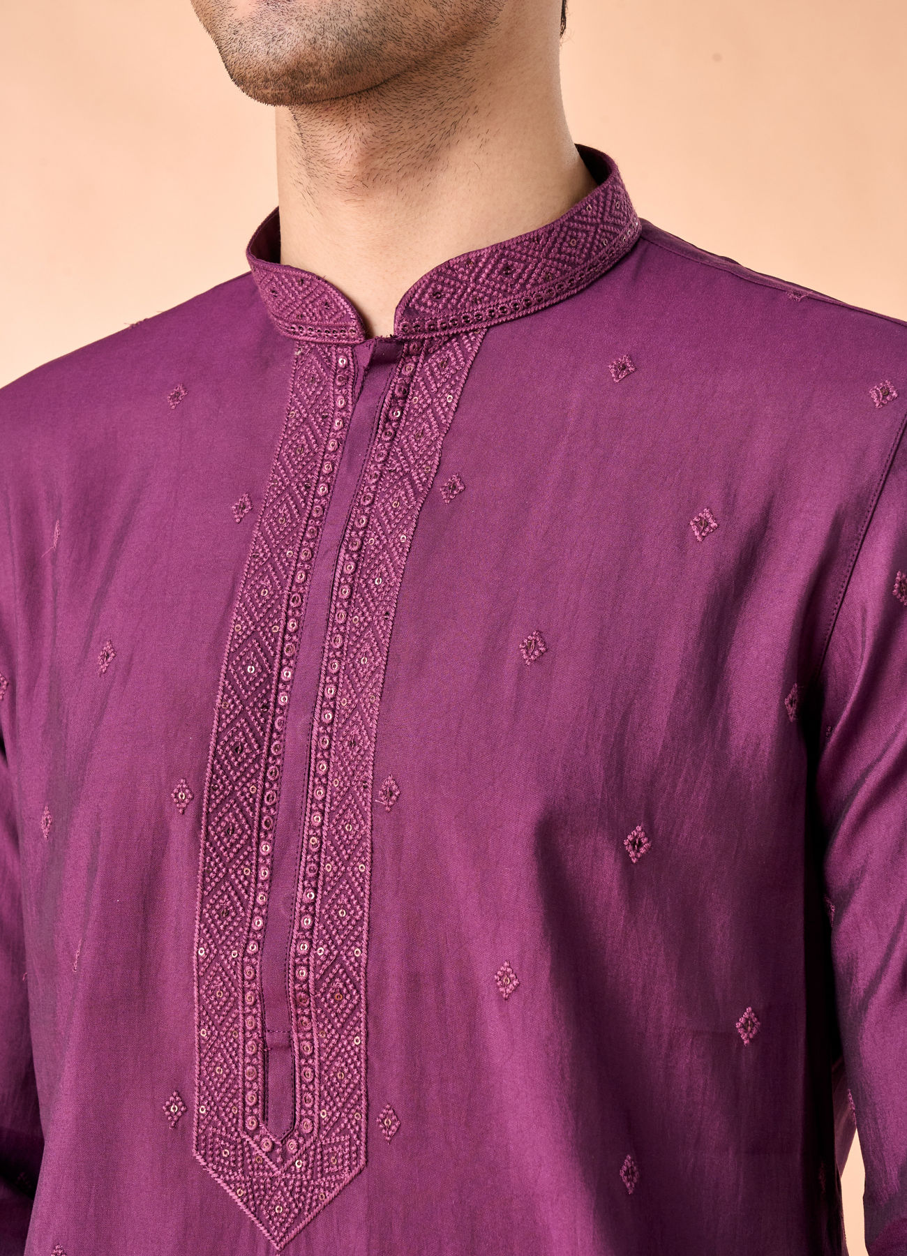 Manyavar Men Purple Magic Kurta Pajama