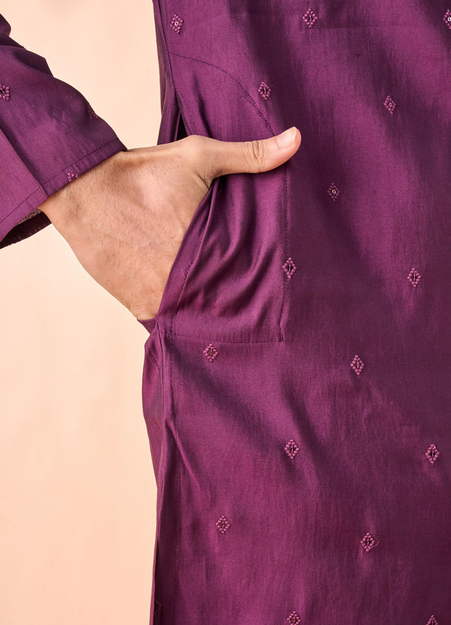 Manyavar Men Purple Magic Kurta Pajama