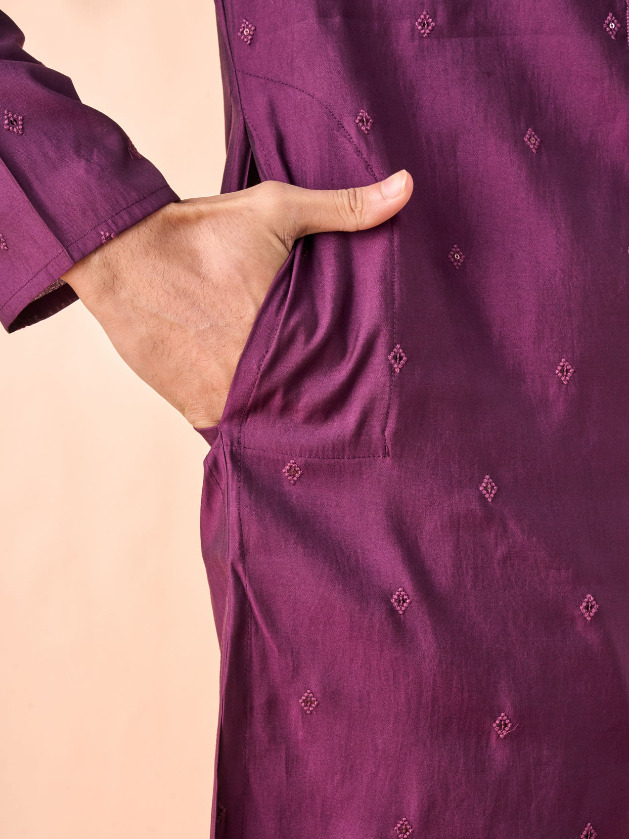 Manyavar Men Purple Magic Kurta Pajama