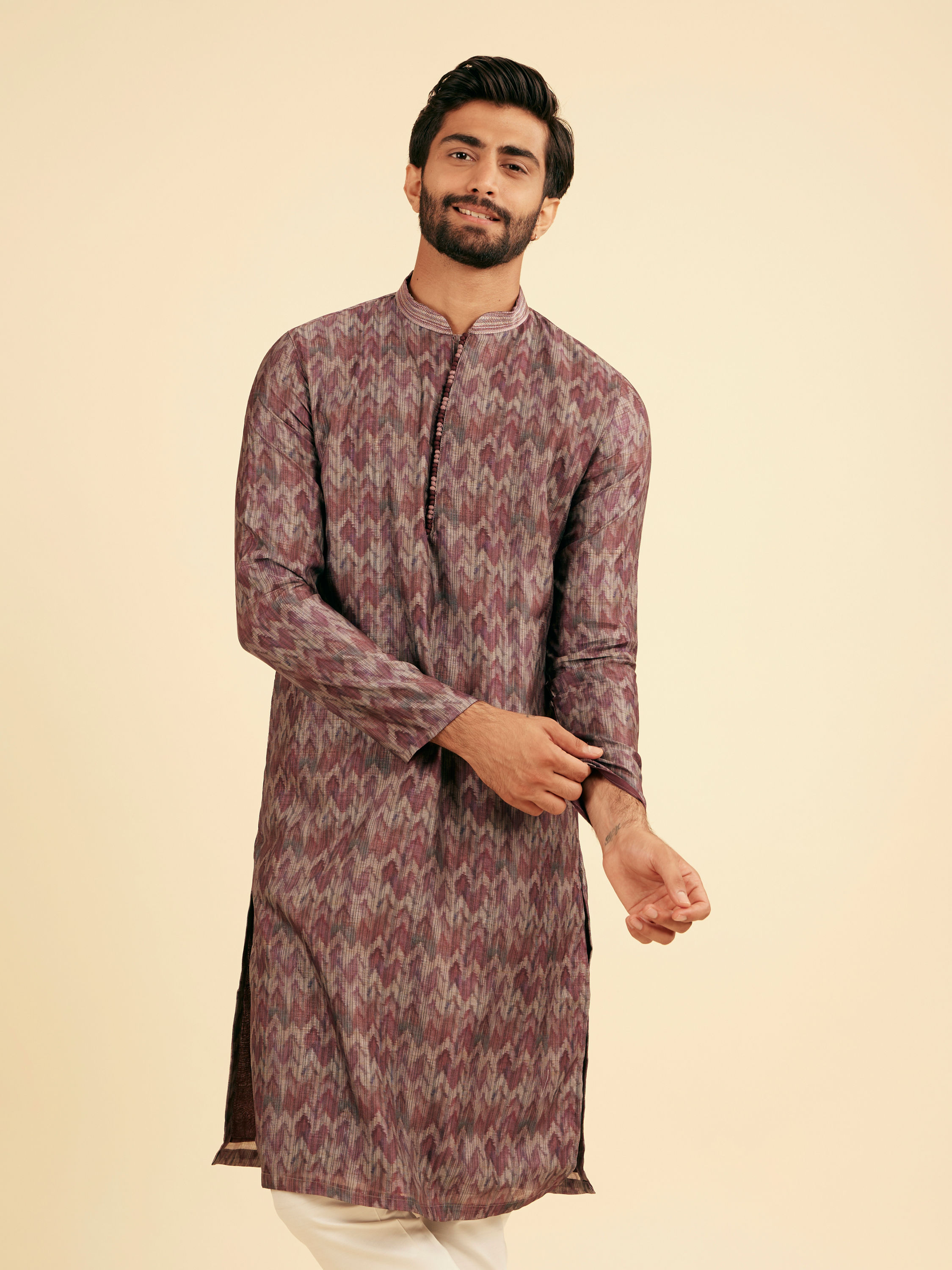 Manyavar Men Majestic Purple Kurta Pajama