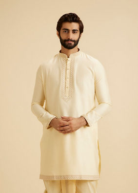 Manyavar Men Regal Beige Kurta Dhoti