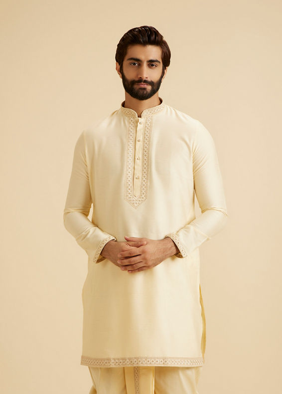 Manyavar Men Regal Beige Kurta Dhoti