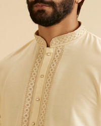 Manyavar Men Regal Beige Kurta Dhoti