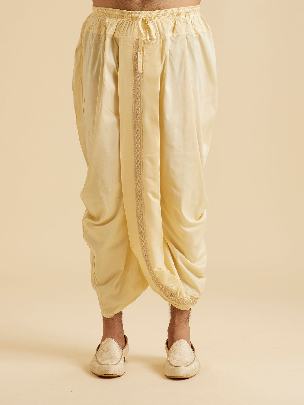 Manyavar Men Regal Beige Kurta Dhoti