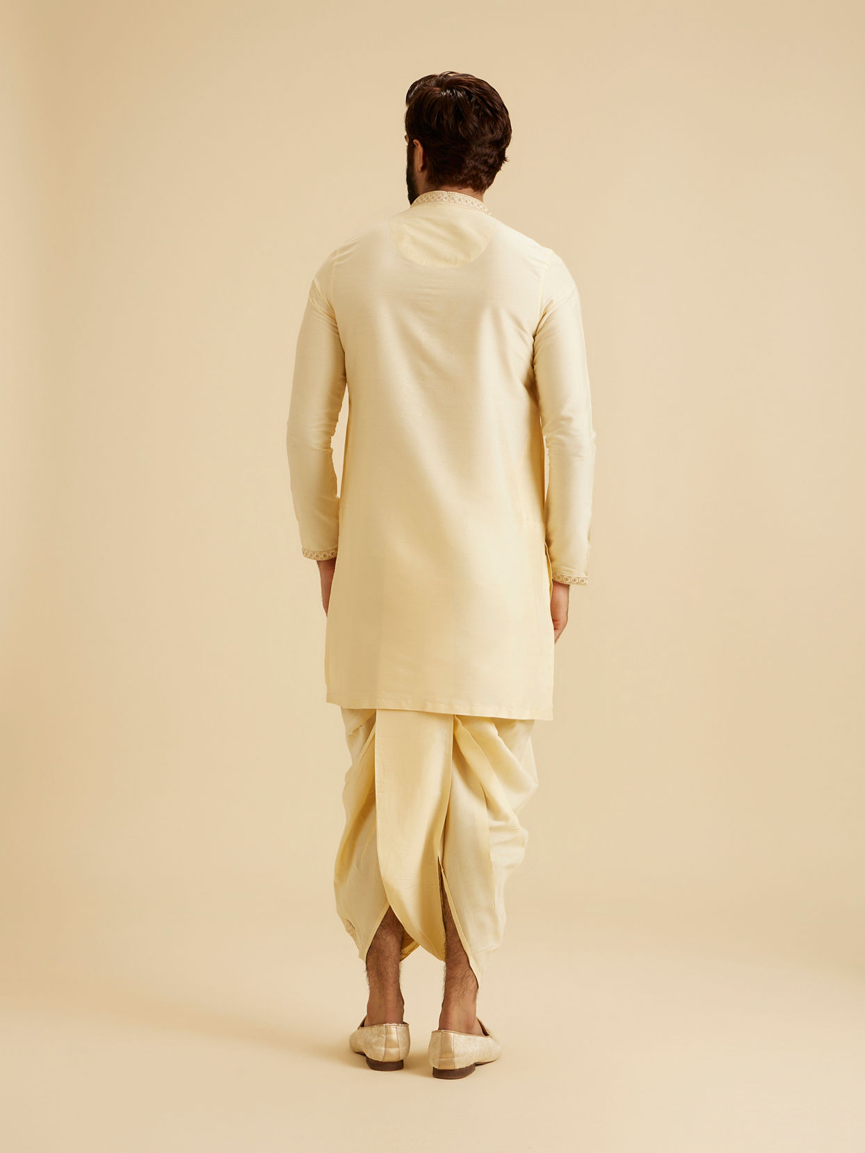Manyavar Men Regal Beige Kurta Dhoti