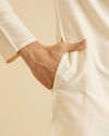 Manyavar Men Elegant Cream Kurta Dhoti Set