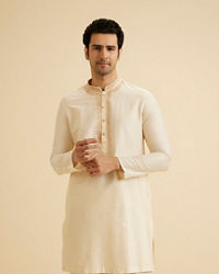 Manyavar Men Cream Elegance Kurta Dhoti